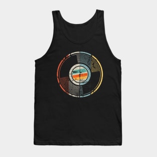 70s 80s 90s vintage Retro Look Analog Record Gift Tank Top